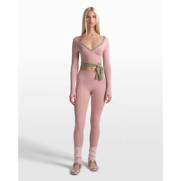 NikeSKIMS Stretch Knit Long-Sleeve Wrap Top | (M) | Himalayan Pink | NWT | - Picture 2 of 8